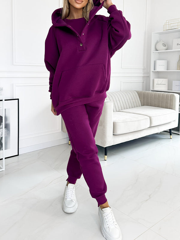 Casual Hooded Sweatshirt Sports Suit