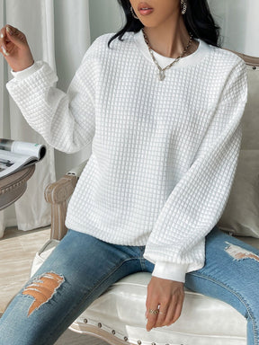 Letter Patch Detail Drop Shoulder Sweatshirt