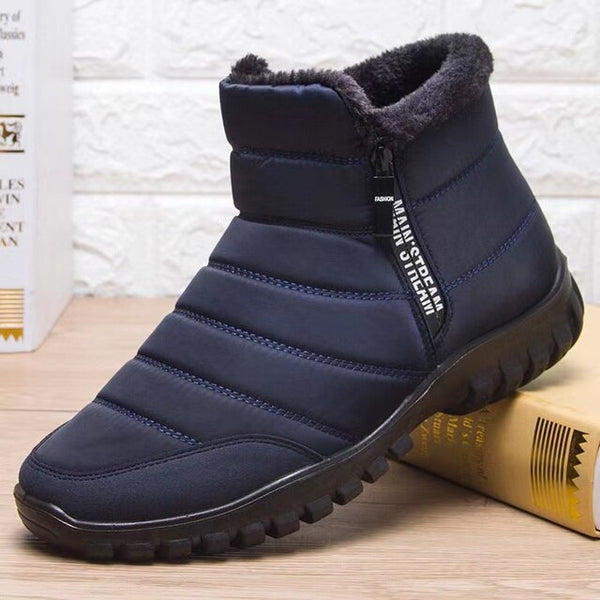 Men's Waterproof Warm Cotton Zipper Snow Ankle Boots (HOT SALE !!!-60% OFF)