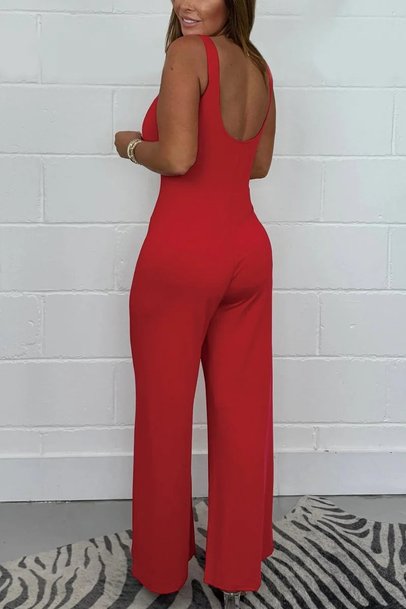 Women's Wide Leg Vest Top Jumpsuit