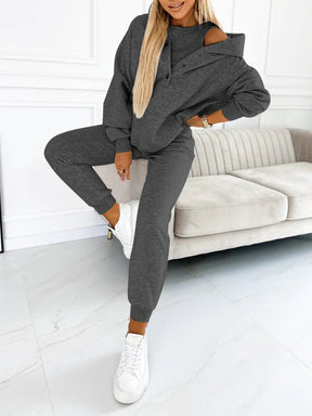 Casual Hooded Sweatshirt Sports Suit