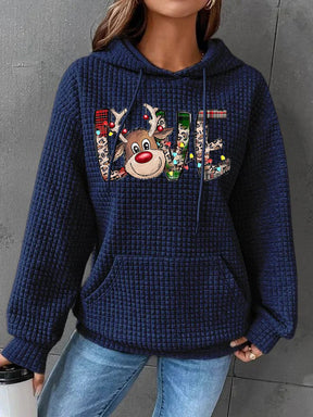 Plain Casual Christmas Hoodie Sweatshirt