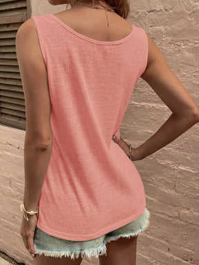 Fake Button Tank Top