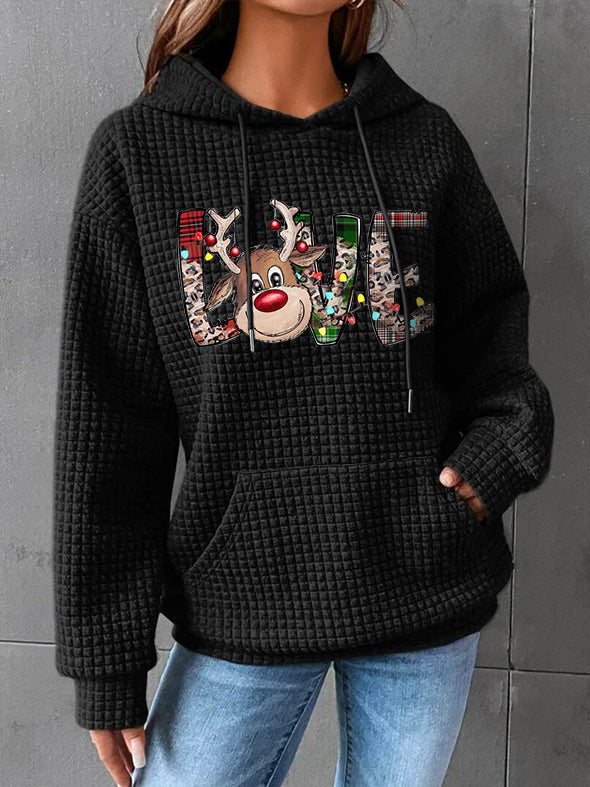 Plain Casual Christmas Hoodie Sweatshirt