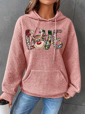 Plain Casual Christmas Hoodie Sweatshirt