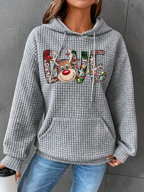 Plain Casual Christmas Hoodie Sweatshirt