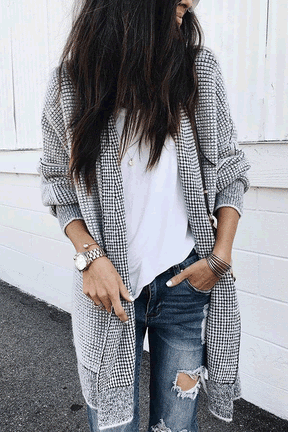 Waffle Texture Cardigan