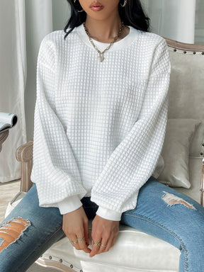 Letter Patch Detail Drop Shoulder Sweatshirt