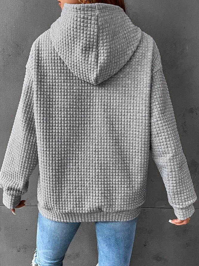 Plain Casual Hoodie Sweatshirt