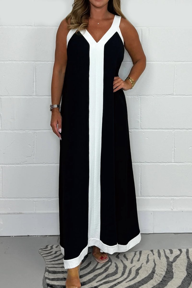 Women's Panelled Trim Maxi Dress