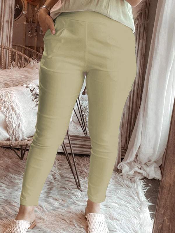 Fashion plain women's shirt tops casual pants