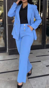 Women's Casual Long Sleeve Blazer Suit