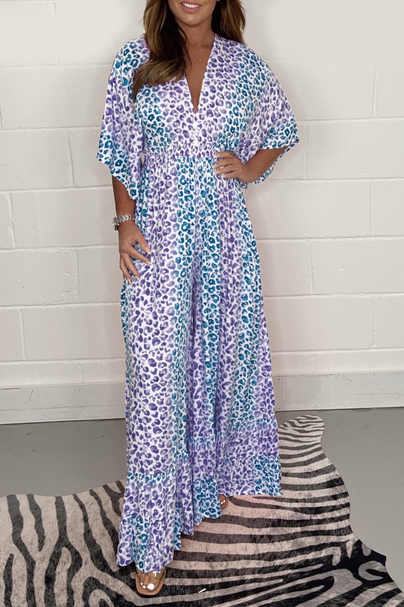 Printed leopard wide-leg jumpsuit