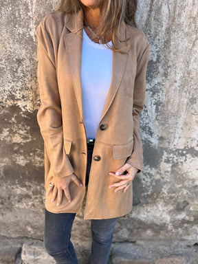 Women's Lapel Long Sleeve Casual Long Cardigan