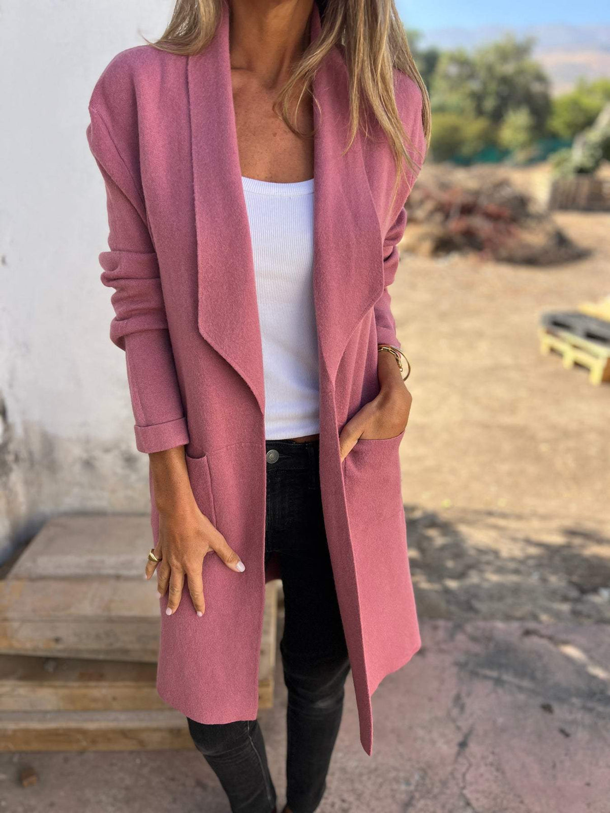 Lapel Casual Long Sleeve Cardigan