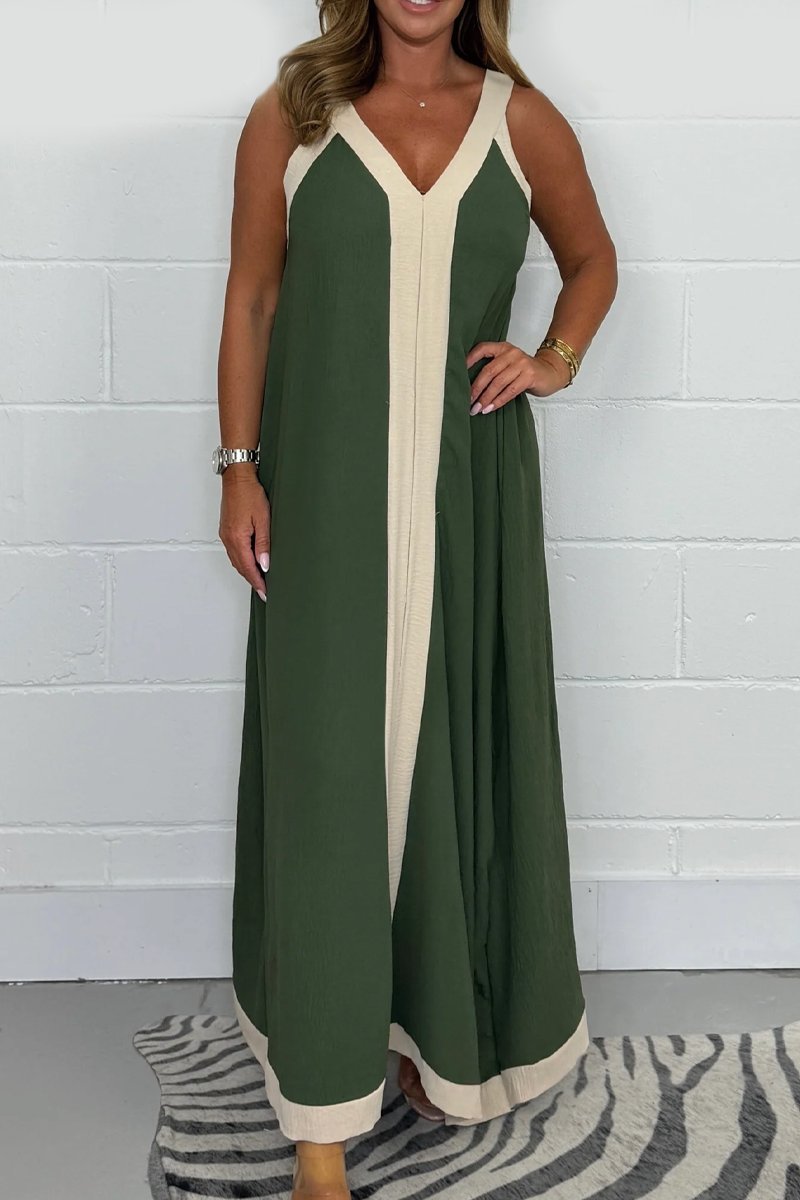 Women's Panelled Trim Maxi Dress