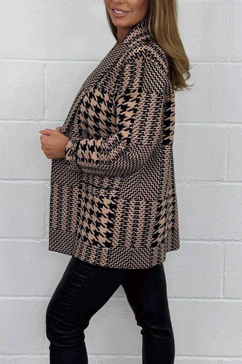 Women's houndstooth print jacket