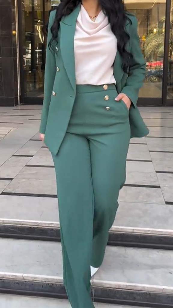 Women's Casual Long Sleeve Blazer Suit